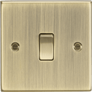 Knightsbridge MLA CS2AB 10AX 1G 2-Way Plate Switch - Square Edge Antique Brass - Knightsbridge MLA - Falcon Electrical UK