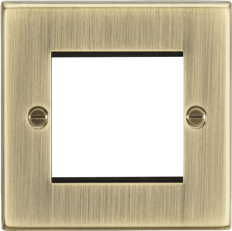 Knightsbridge MLA CS2GAB 2G Modular Faceplate - Square Edge Antique Brass - Knightsbridge MLA - Falcon Electrical UK