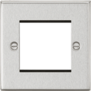 Knightsbridge MLA CS2GBC 2G Modular Faceplate - Square Edge Brushed Chrome - Knightsbridge MLA - Falcon Electrical UK