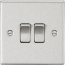 Knightsbridge MLA CS3BC 10AX 2G 2-Way Plate Switch - Square Edge Brushed Chrome - Knightsbridge MLA - Falcon Electrical UK