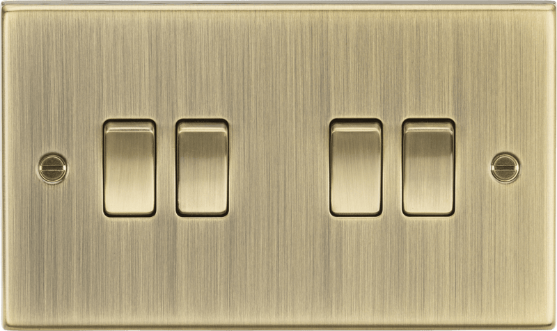 Knightsbridge MLA CS41AB 10AX 4G 2 Way Plate Switch - Square Edge Antique Brass - Knightsbridge MLA - Falcon Electrical UK