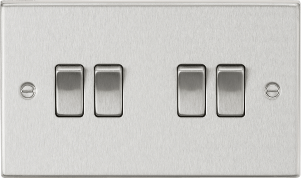 Knightsbridge MLA CS41BC 10AX 4G 2-Way Plate Switch - Square Edge Brushed Chrome - Knightsbridge MLA - Falcon Electrical UK