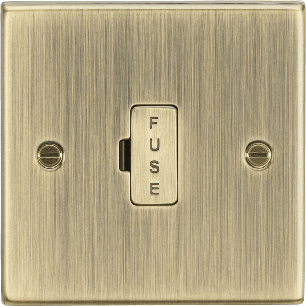 Knightsbridge MLA CS6AB 13A Fused Spur Unit - Square Edge Antique Brass - Knightsbridge MLA - Falcon Electrical UK