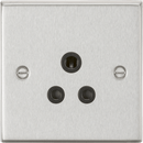 Knightsbridge MLA CS5ABC 5A Unswitched Socket - Square Edge Brushed Chrome Finish with Black Insert - Knightsbridge MLA - Falcon Electrical UK