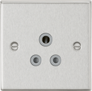 Knightsbridge MLA CS5ABCG 5A Unswitched Socket - Square Edge Brushed Chrome Finish with Grey Insert - Knightsbridge MLA - Falcon Electrical UK
