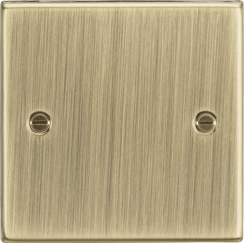 Knightsbridge MLA CS85AB 1G Blanking Plate - Square Edge Antique Brass - Knightsbridge MLA - Falcon Electrical UK