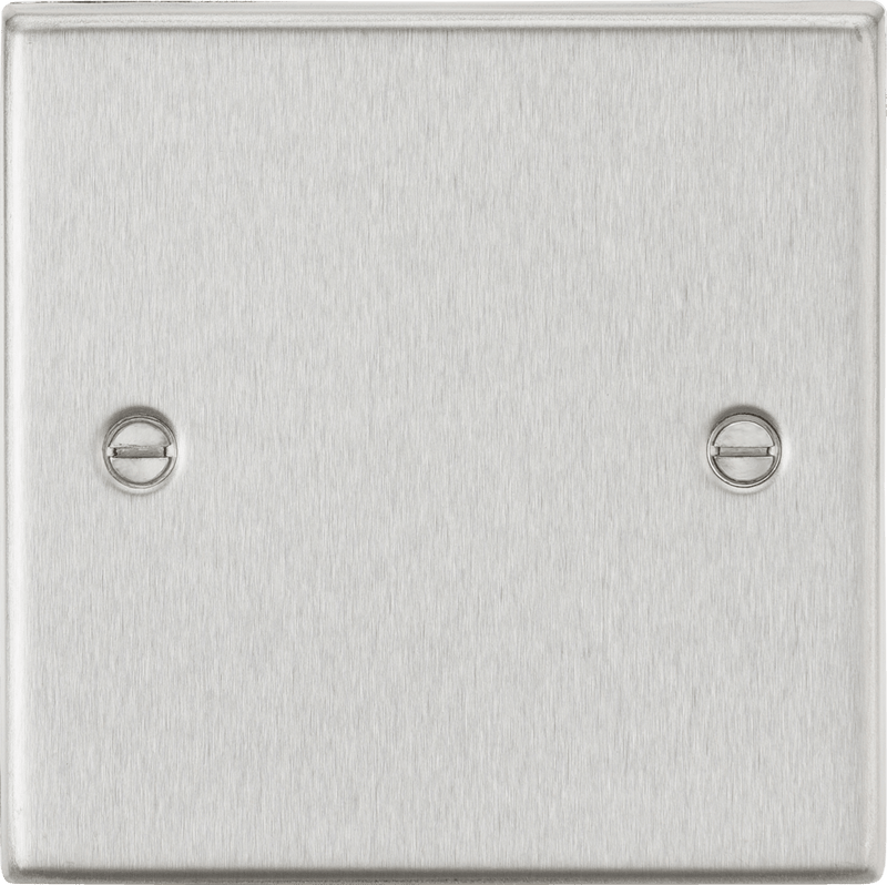 Knightsbridge MLA CS85BC 1G Blanking Plate - Square Edge Brushed Chrome - Knightsbridge MLA - Falcon Electrical UK
