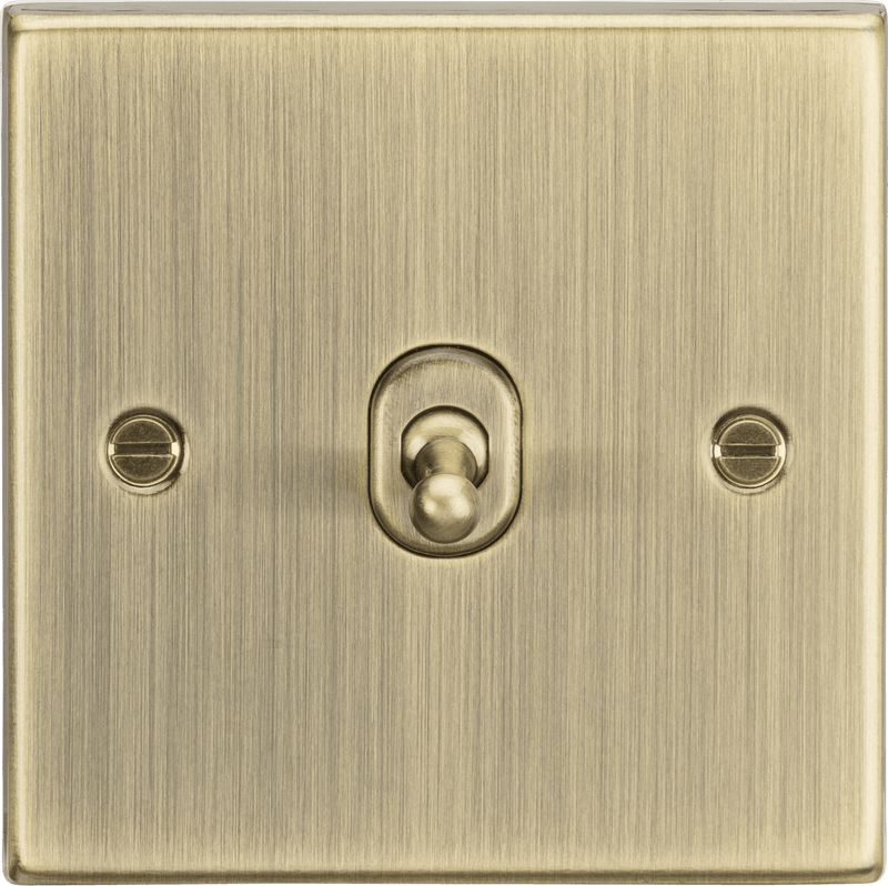 Knightsbridge MLA CSTOG12AB 10AX 1G Intermediate Toggle Switch - Square Edge Antique Brass - Knightsbridge MLA - Falcon Electrical UK