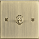 Knightsbridge MLA CSTOG1AB 10AX 1G 2 Way Toggle Switch - Square Edge Antique Brass - Knightsbridge MLA - Falcon Electrical UK