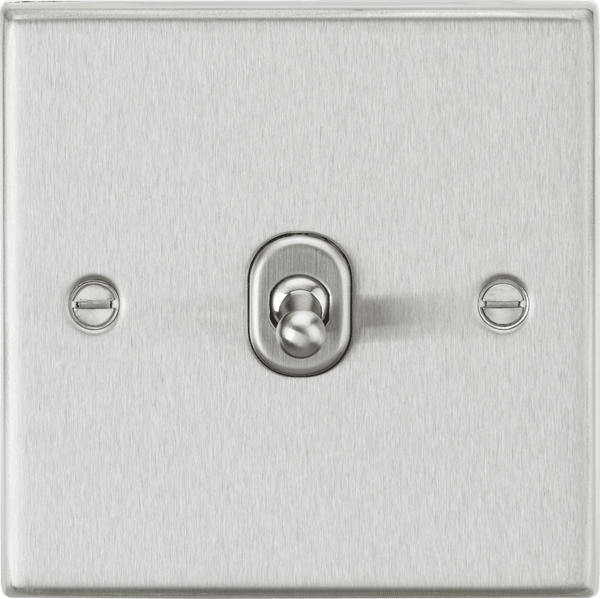 Knightsbridge MLA CSTOG1BC 10AX 1G 2-Way Toggle Switch - Square Edge Brushed Chrome Finish - Knightsbridge MLA - Falcon Electrical UK