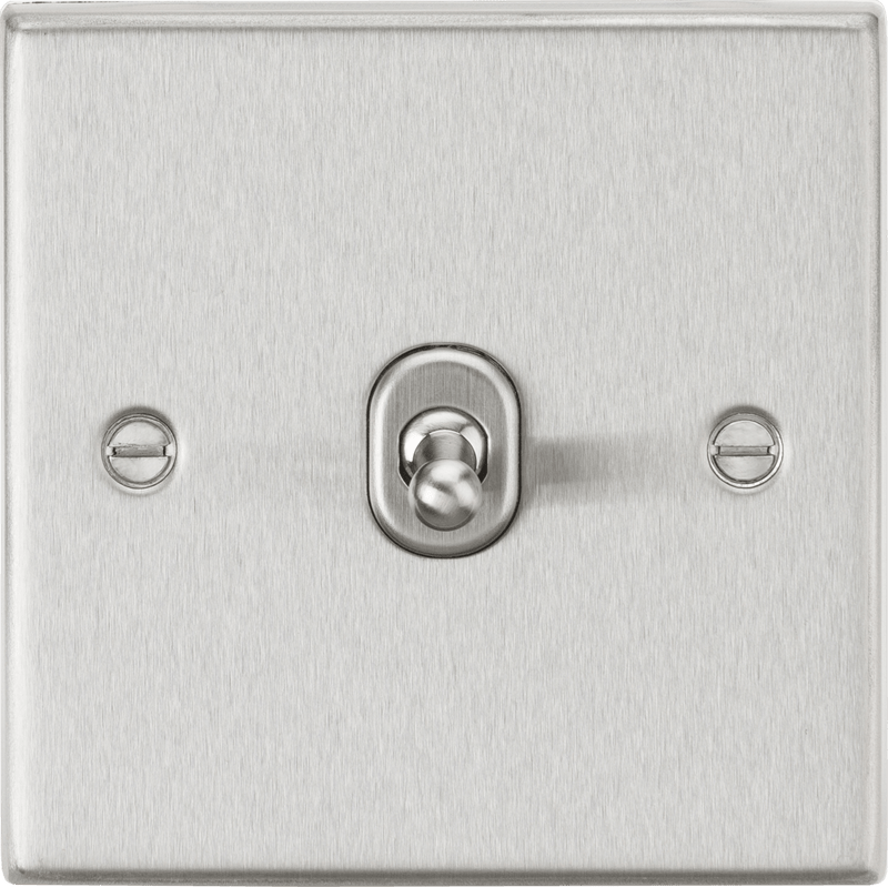 Knightsbridge MLA CSTOG1BC 10AX 1G 2-Way Toggle Switch - Square Edge Brushed Chrome Finish - Knightsbridge MLA - Falcon Electrical UK