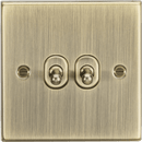 Knightsbridge MLA CSTOG2AB 10AX 2G 2 Way Toggle Switch - Square Edge Antique Brass - Knightsbridge MLA - Falcon Electrical UK