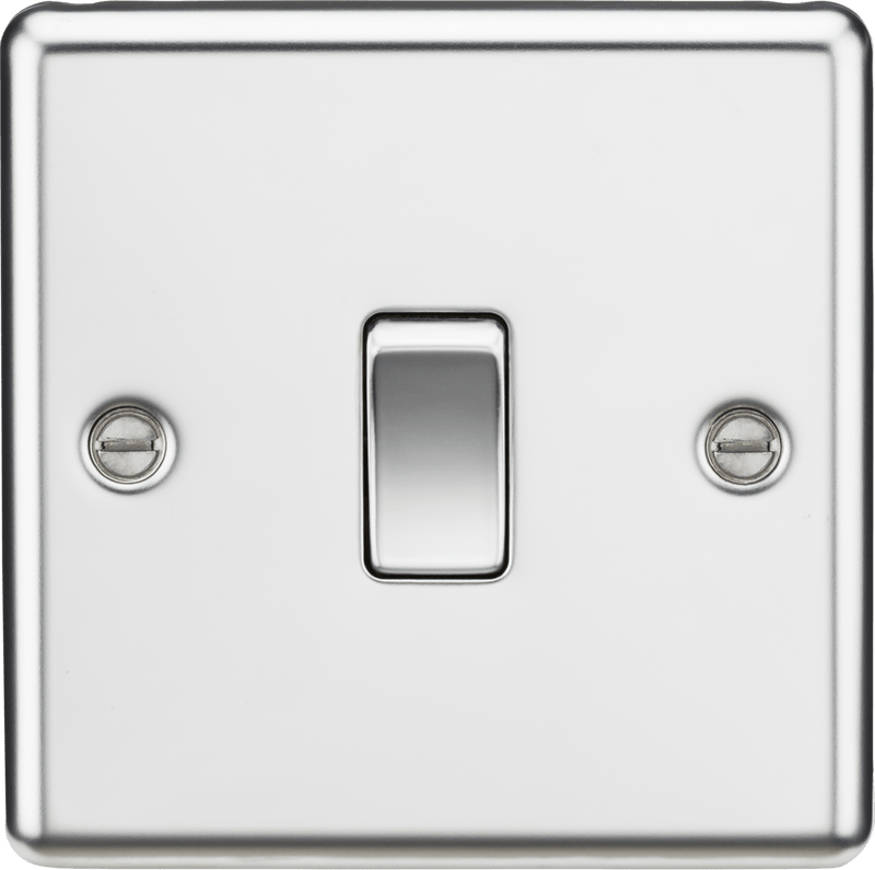 Knightsbridge MLA CL12PC 10AX 1G Intermediate Switch - Rounded Edge Polished Chrome - Knightsbridge MLA - Falcon Electrical UK