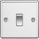 Knightsbridge MLA CL2PC 10AX 1G 2 Way Plate Switch - Rounded Edge Polished Chrome - Knightsbridge MLA - Falcon Electrical UK
