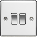 Knightsbridge MLA CL3PC 10AX 2G 2 Way Plate Switch - Rounded Edge Polished Chrome - Knightsbridge MLA - Falcon Electrical UK