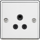Knightsbridge MLA CL5APC 5A Unswitched Socket - Rounded Edge Polished Chrome Finish with Black Insert - Knightsbridge MLA - Falcon Electrical UK