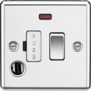 Knightsbridge MLA CL63FPC 13A Switched Fused Spur Unit with Neon & Flex Outlet - Rounded Edge Polished Chrome - Knightsbridge MLA - Falcon Electrical UK