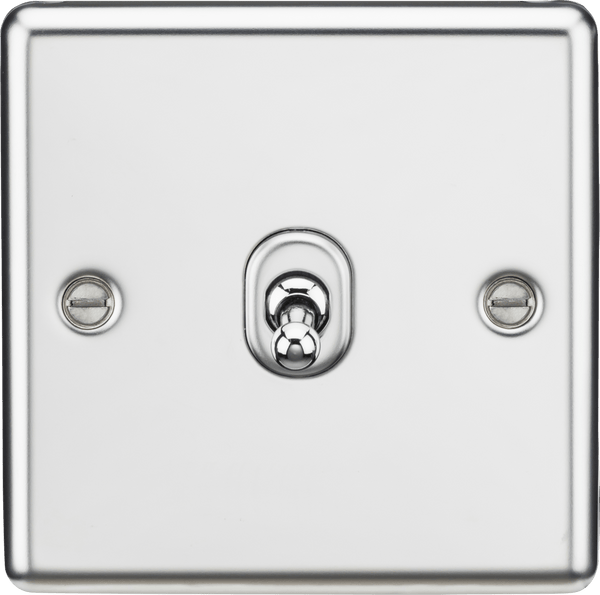 Knightsbridge MLA CLTOG1PC 10AX 1G 2 Way Toggle Switch - Rounded Polished Chrome Finish - Knightsbridge MLA - Falcon Electrical UK