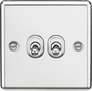 Knightsbridge MLA CLTOG2PC 10AX 2G 2 Way Toggle Switch - Rounded Polished Chrome Finish - Knightsbridge MLA - Falcon Electrical UK
