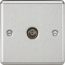 Knightsbridge MLA CL010BC TV Outlet (non-isolated) - Rounded Edge Brushed Chrome - Knightsbridge MLA - Falcon Electrical UK