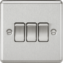 Knightsbridge MLA CL4BC 10AX 3G 2 Way Plate Switch - Rounded Edge Brushed Chrome - Knightsbridge MLA - Falcon Electrical UK