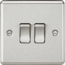 Knightsbridge MLA CL3BC 10AX 2G 2 Way Plate Switch - Rounded Edge Brushed Chrome - Knightsbridge MLA - Falcon Electrical UK