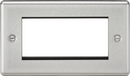 Knightsbridge MLA CL4GBC 4G Modular Faceplate - Rounded Edge Brushed Chrome - Knightsbridge MLA - Falcon Electrical UK