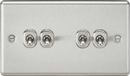 Knightsbridge MLA CLTOG4BC 10AX 4G 2 Way Toggle Switch - Rounded Brushed Chrome Finish - Knightsbridge MLA - Falcon Electrical UK