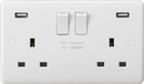 Knightsbridge MLA CU9948 Curved Edge 13A 2G DP Switched Socket with Dual USB Charger (5V DC 4.8A shared) - Knightsbridge MLA - Falcon Electrical UK