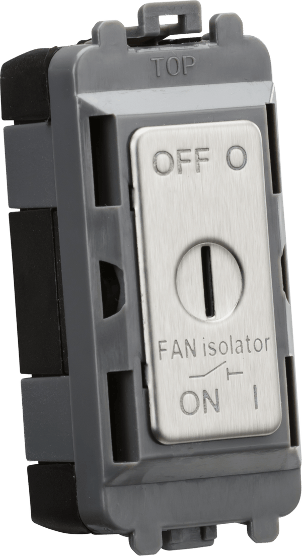 Knightsbridge MLA GDM021BC 10A Fan Isolator Key Switch Module - Brushed Chrome - Knightsbridge MLA - Falcon Electrical UK