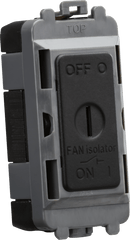 Knightsbridge MLA GDM021MB 10A Fan Isolator Key Switch Module - Matt Black - Knightsbridge MLA - Falcon Electrical UK