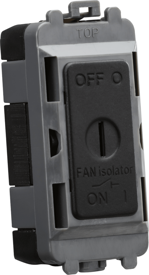 Knightsbridge MLA GDM021MB 10A Fan Isolator Key Switch Module - Matt Black - Knightsbridge MLA - Falcon Electrical UK