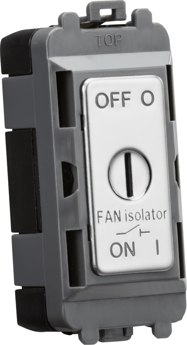 Knightsbridge MLA GDM021PC 10A Fan Isolator Key Switch Module - Polished Chrome - Knightsbridge MLA - Falcon Electrical UK