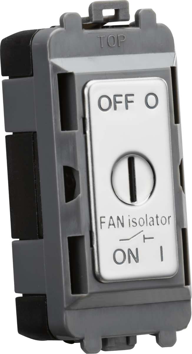 Knightsbridge MLA GDM021PC 10A Fan Isolator Key Switch Module - Polished Chrome - Knightsbridge MLA - Falcon Electrical UK