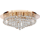 Searchlight 3408-8GO Hanna 8Lt Flush - Gold Metal & Clear Crystal - Searchlight - Falcon Electrical UK