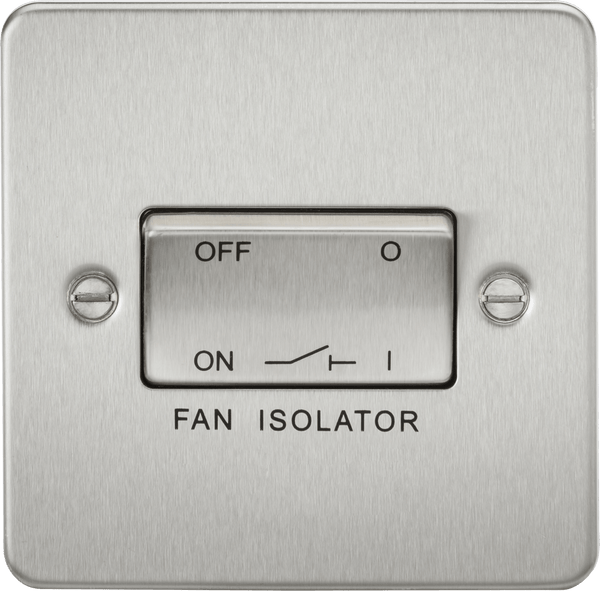 Knightsbridge MLA FP1100BC Flat Plate 10AX 3 Pole Fan Isolator Switch - Brushed Chrome - Knightsbridge MLA - Falcon Electrical UK