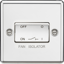 Knightsbridge MLA CL11PC 10AX 3 Pole Fan Isolator Switch - Rounded Edge Polished Chrome - Knightsbridge MLA - Falcon Electrical UK