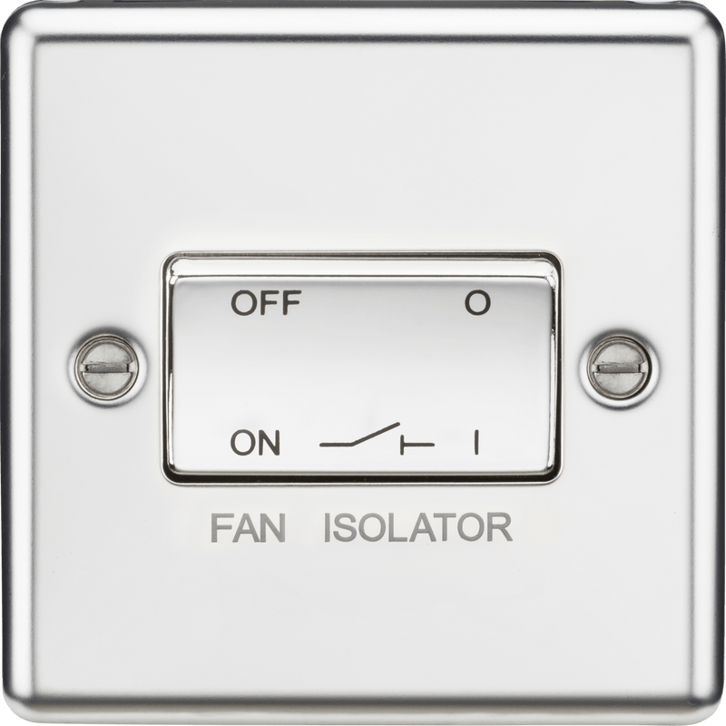 Knightsbridge MLA CL11PC 10AX 3 Pole Fan Isolator Switch - Rounded Edge Polished Chrome - Knightsbridge MLA - Falcon Electrical UK