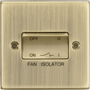 Knightsbridge MLA CS11AB 10AX 3 Pole Fan Isolator Switch - Square Edge Antique Brass - Knightsbridge MLA - Falcon Electrical UK