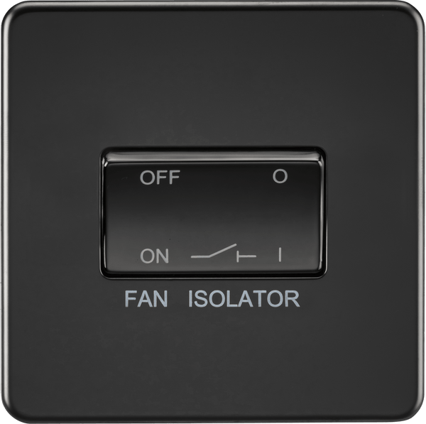 Knightsbridge MLA SF1100MBB Screwless 10AX 3 pole Fan Isolator Switch - Matt Black - Knightsbridge MLA - Falcon Electrical UK