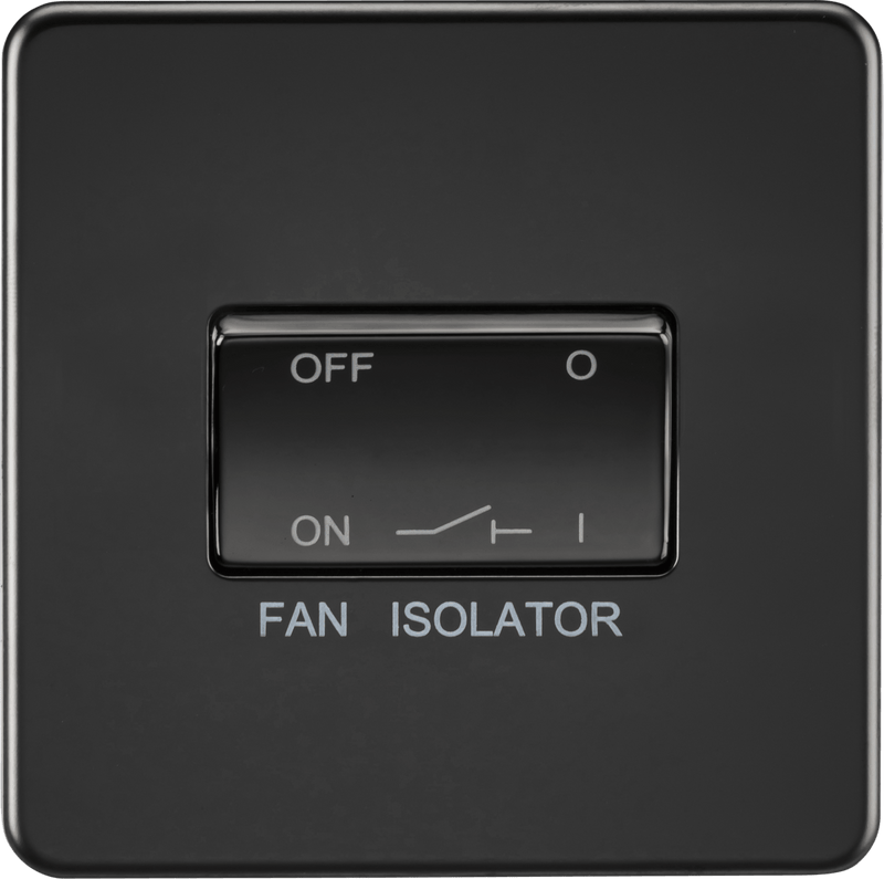 Knightsbridge MLA SF1100MBB Screwless 10AX 3 pole Fan Isolator Switch - Matt Black - Knightsbridge MLA - Falcon Electrical UK