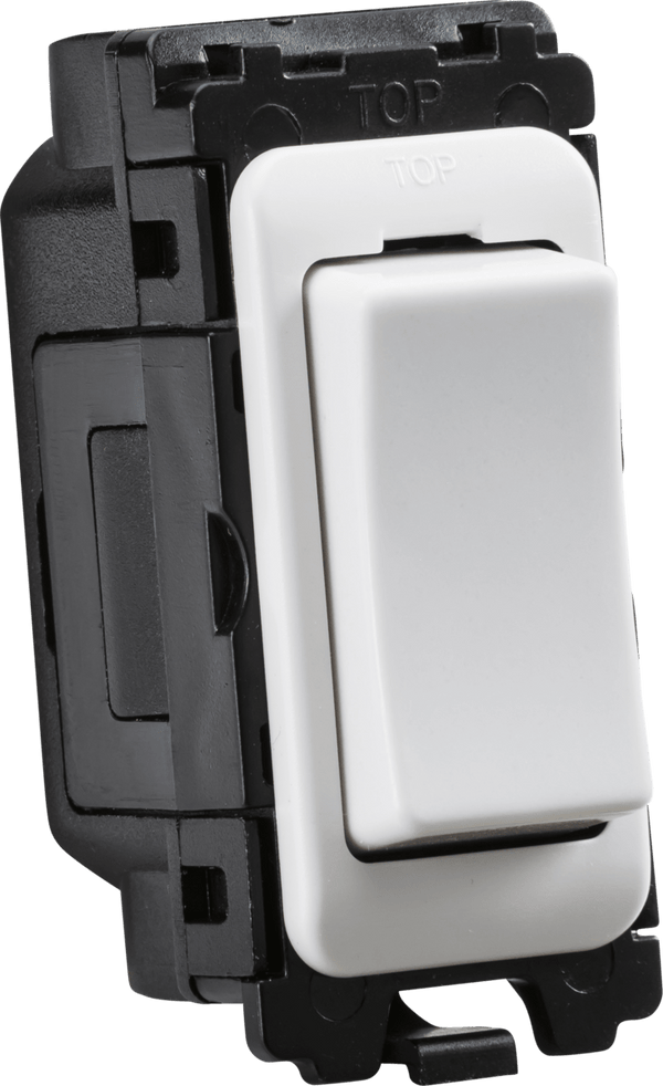 Knightsbridge MLA CUGM23 20AX 2-way retractive switch module (centre off) - Knightsbridge MLA - Falcon Electrical UK