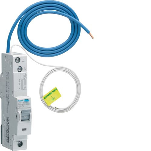 Hager ADA116U 16A, 1-Pole, 10kA B-Curve, Type A RCBO - Hager - Falcon Electrical UK