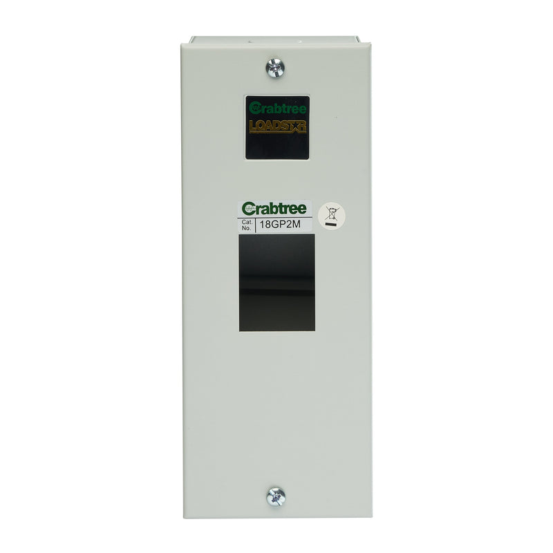 Crabtree 18GP2M 2 Module Width Metal General Purpose Box - Crabtree - Falcon Electrical UK