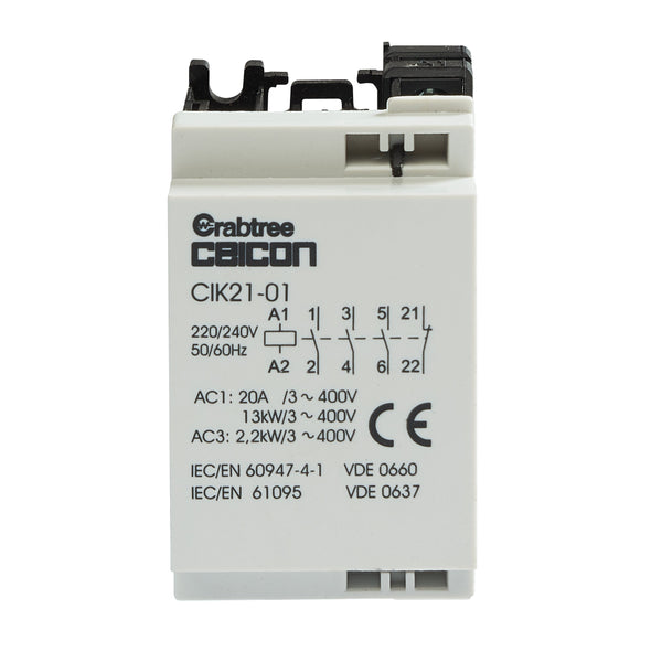 Crabtree CIK21-01 Installation Contactor 20A 3NO 1NC AC-DC - Crabtree - Falcon Electrical UK