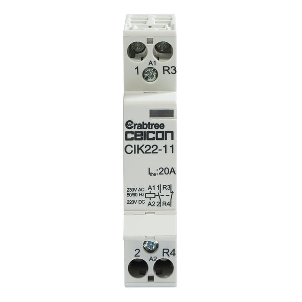 Crabtree CIK22-11 Installation Contactor 20A 1NO 1NC AC-DC - Crabtree - Falcon Electrical UK