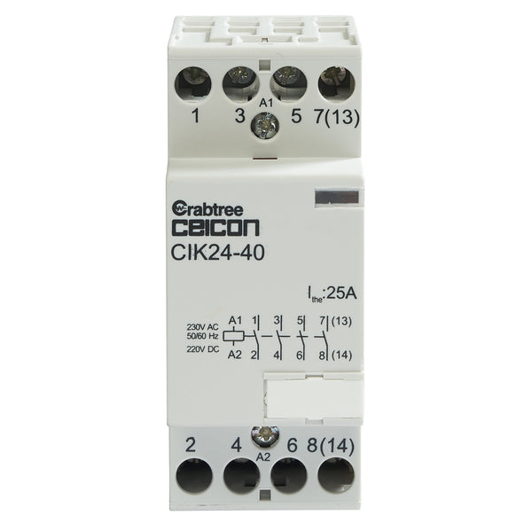 Crabtree CIK24-40 Installation Contactor 24A 4NO 0NC AC-DC - Crabtree - Falcon Electrical UK