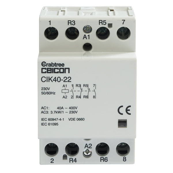 Crabtree CIK40-22 Installation Contactor 40A 2NO 2NC AC-DC - Crabtree - Falcon Electrical UK