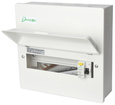 Danson E-MR124 12 Module Cons. Unit with 100A, 30mA Type A Incomer w- 10 Usable Ways - Danson - Falcon Electrical UK