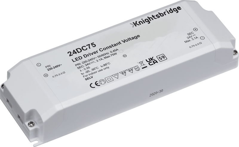 Knightsbridge MLA 24DC75 IP20 24V 75W DC LED Driver - Constant Voltage - Knightsbridge MLA - Falcon Electrical UK